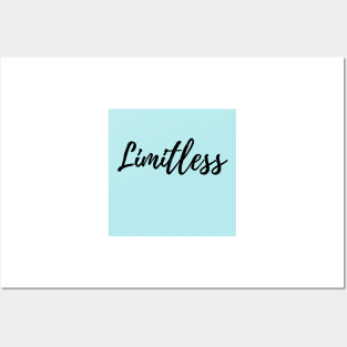 The Word Limitless - Explore your Possibilities - Blue Background Posters and Art